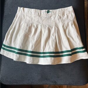 Prince White Skirt with Green Stripes size medium